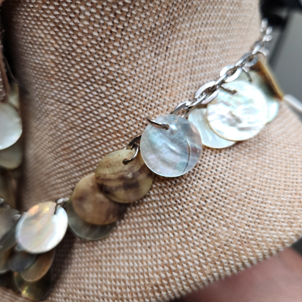 MOP Silver Earrings and Necklace Duo - Picture 6 of 7